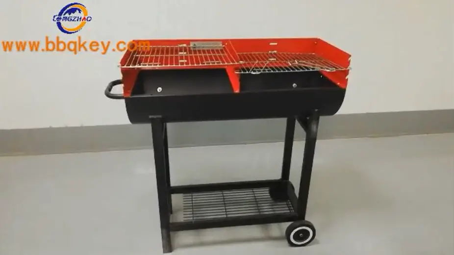 Trolley Charcoal BBQ Grill Garden Heating Smoker