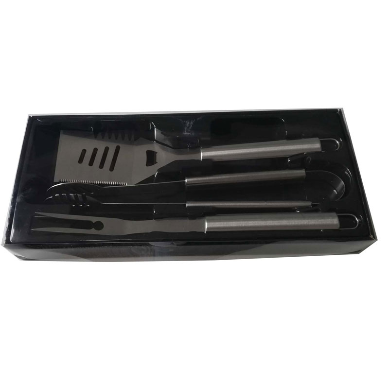 3pcs Stainless Steel BBQ Tools Set with PVC Box