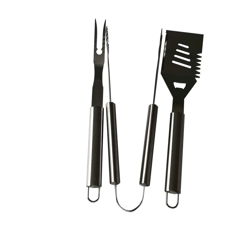 3pcs Stainless Steel BBQ Tools Set with PVC Box