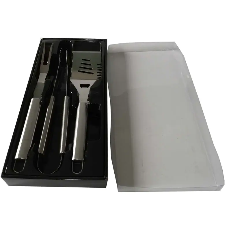 3pcs Stainless Steel BBQ Tools Set with PVC Box