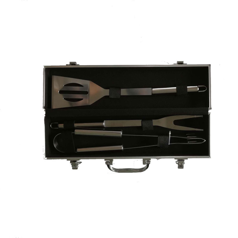 Longzhao BBQ Stainless Steel BBQ Tools 3pcs Tools Set in Aluminum Case For Outdoor Barbecue Barbecue Accessories image13