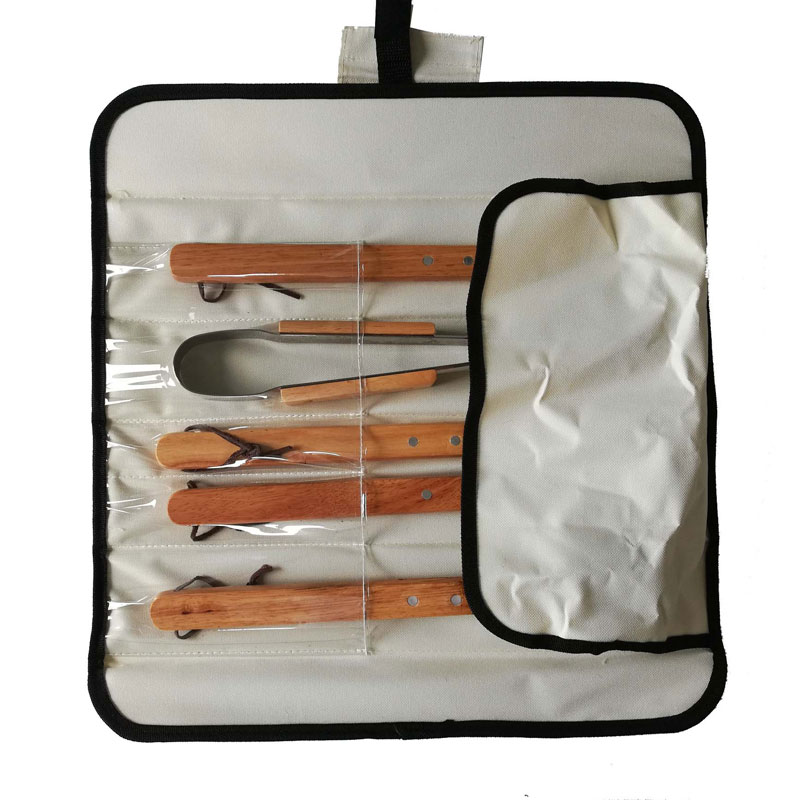 Low Price 5pcs BBQ Stainless Steel Tools Set with Oxford Bag