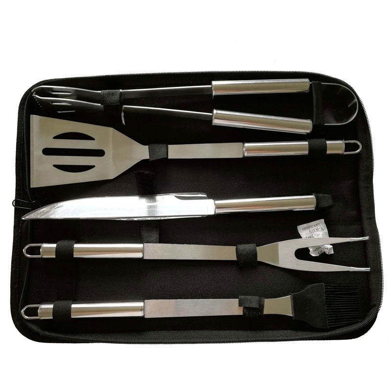 Oxford Bag Stainless Steel 5pcs Barbecue Tools Set For Barbecue