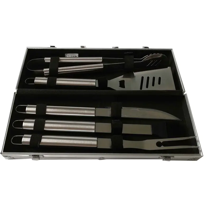 5pcs Stainless Steel BBQ Tools Set with Aluminum Case