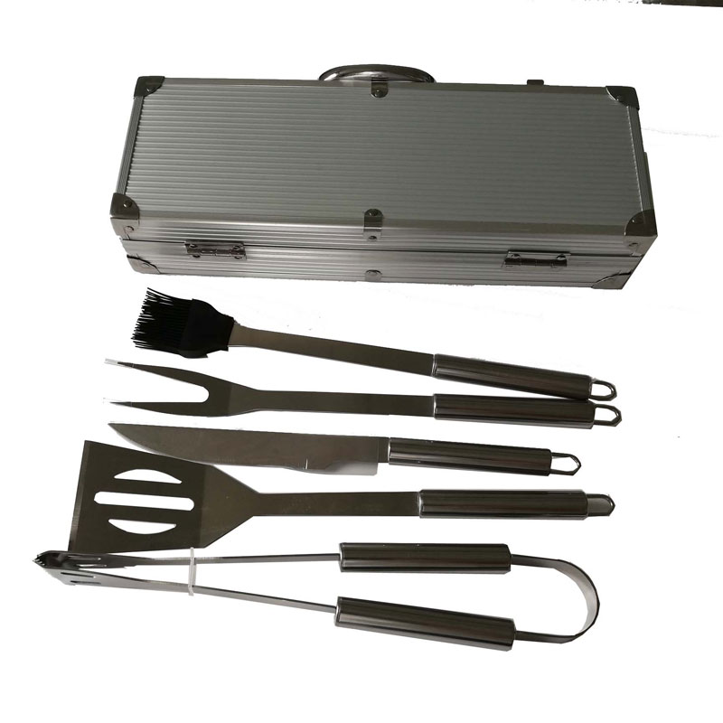 Longzhao BBQ High quality BBQ Tools Set 5pcs Stainless Steel Barbecue Tools with Aluminum Case Barbecue Accessories image9