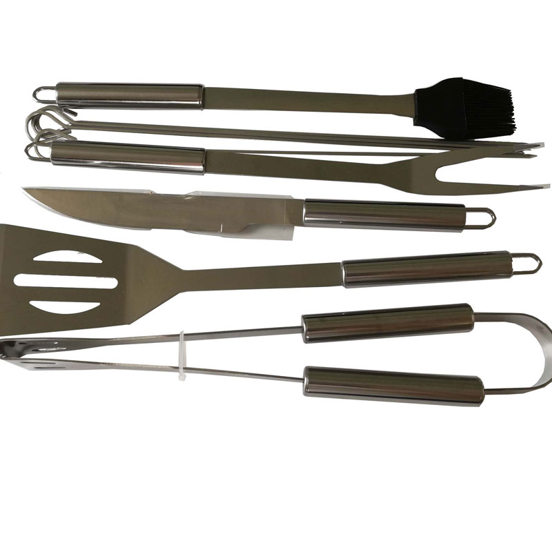 Longzhao BBQ Stainless Steel Easily Carried 9pcs BBQ Tools Set with Oxford Bag Barbecue Accessories image7