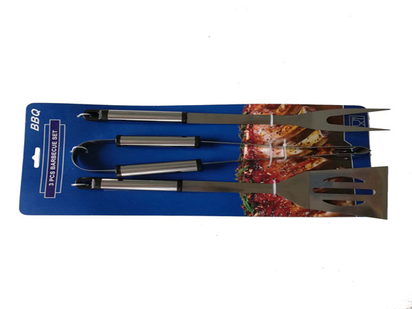 Wholesale 3pcs Stainless Steel BBQ Tools Set with Cardboard At Discount-4