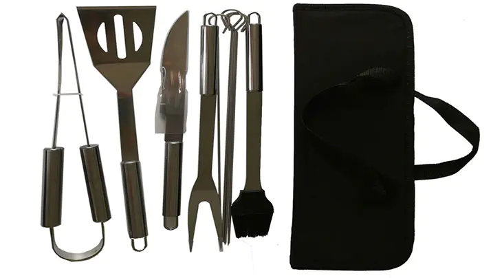 9pcs Stainless Steel BBQ Tools Set with Oxford Bag