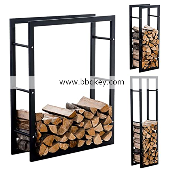 Indoor Outdoor Round Iron Metal Fire Logs Fireplace Firewood Rack Log Holder For Fireplace