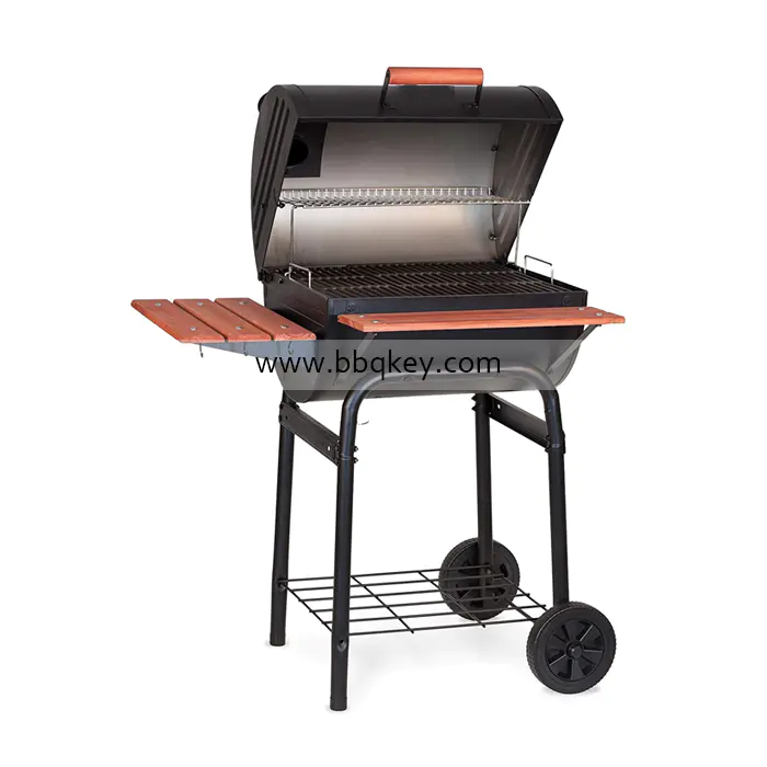 Charcoal Griller Trolley BBQ Charcoal Steam Smoker Grill For Wholesales