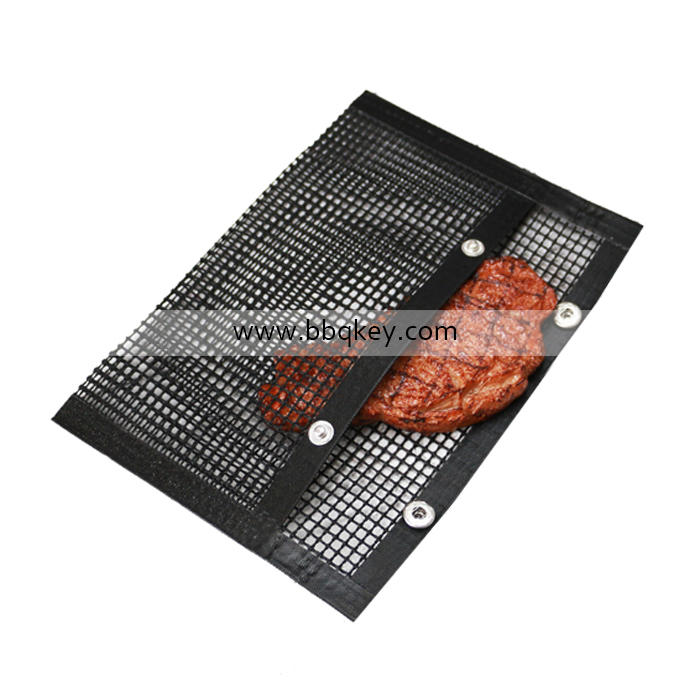 Non-stick Reusable Black Heat Resistant Oven Liner BBQ Grill Mat BBQ Cooking Mat Bag