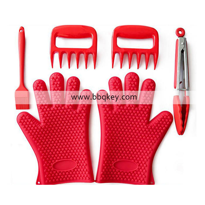 OEM Silicone Glove 9PCS BBQ Tool Set For Insulation, Baking BBQ Accessories