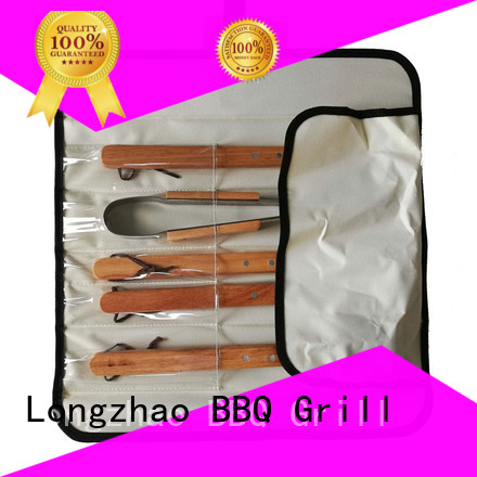 Low Price 5pcs BBQ Stainless Steel Tools Set with Oxford Bag