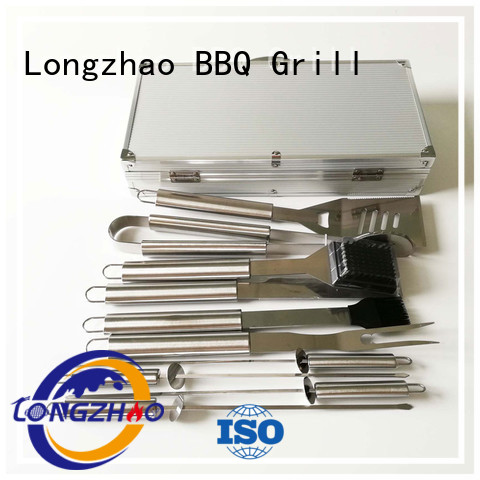 10pcs BBQ Tools Set Stainless Steel Tools with Aluminum Box for Camping