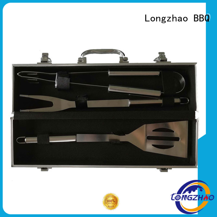 Stainless Steel BBQ Tools 3pcs Tools Set in Aluminum Case For Outdoor Barbecue