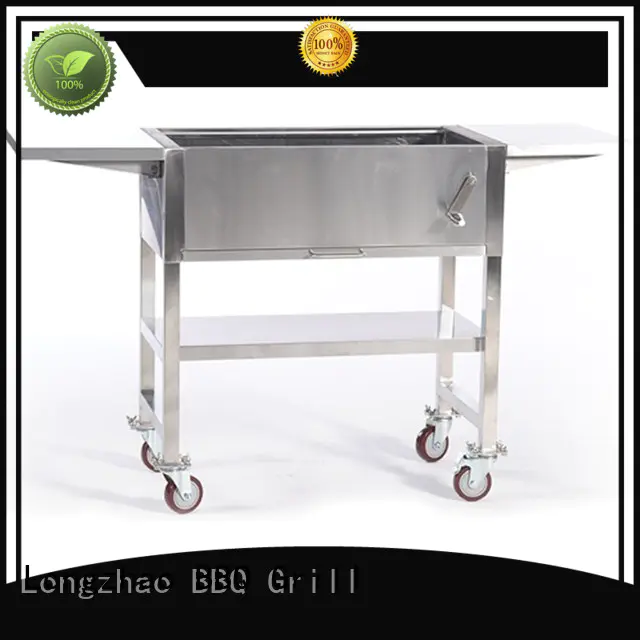 Longzhao BBQ round metal patio fire pit with grill for outdoor cooking