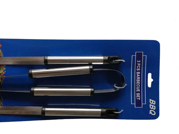 Wholesale 3pcs Stainless Steel BBQ Tools Set with Cardboard At Discount-3