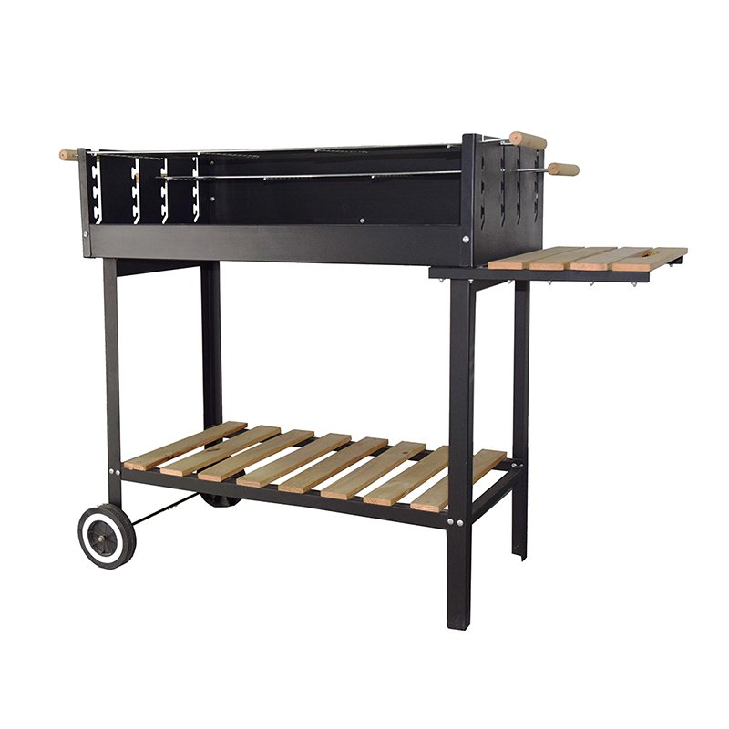 Trolley Charcoal BBQ Grill Garden Heating Smoker