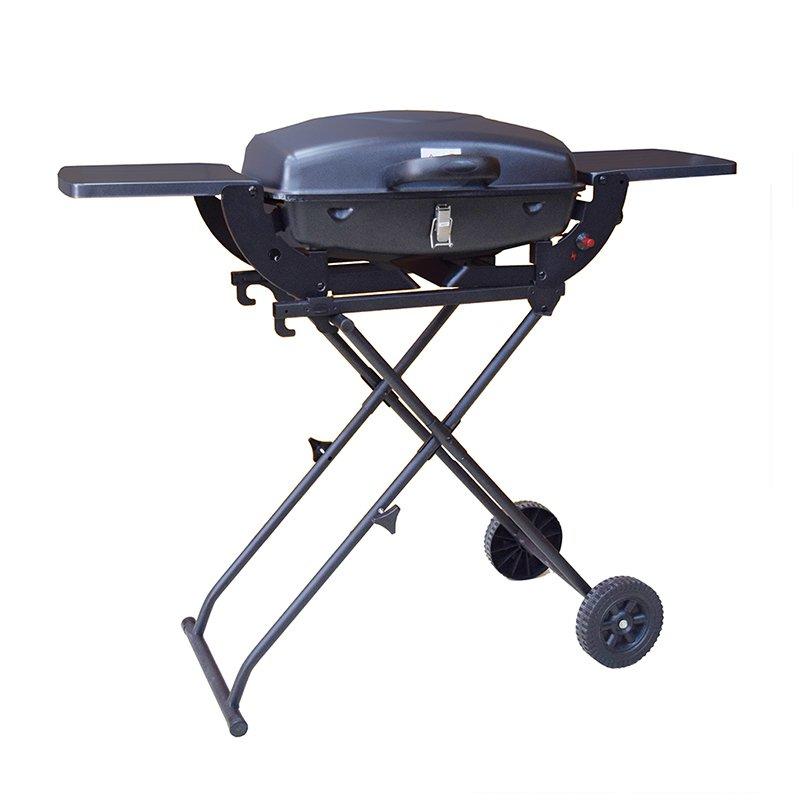 Portable Folding Outdoor Gas BBQ Grill With 2 Side Tables