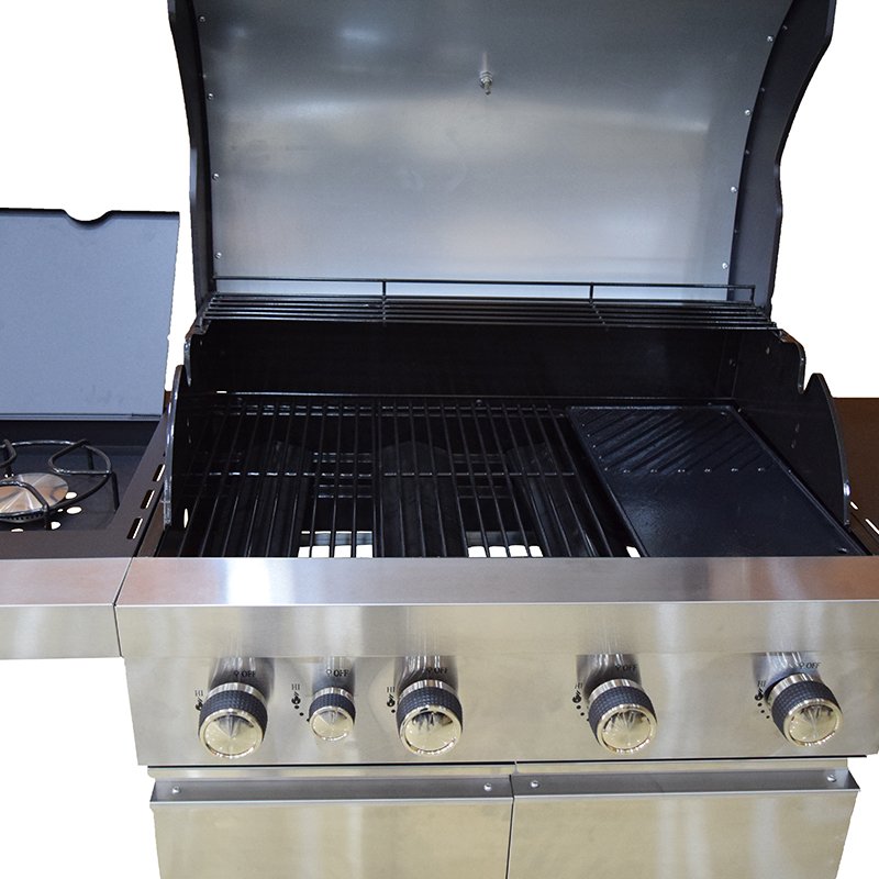 Silver Large Base Storage Base 4+1 Burners Gas Grill