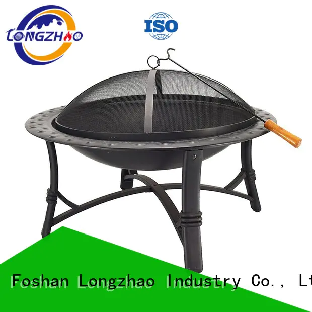 Longzhao BBQ large round metal fire pits shape for camping