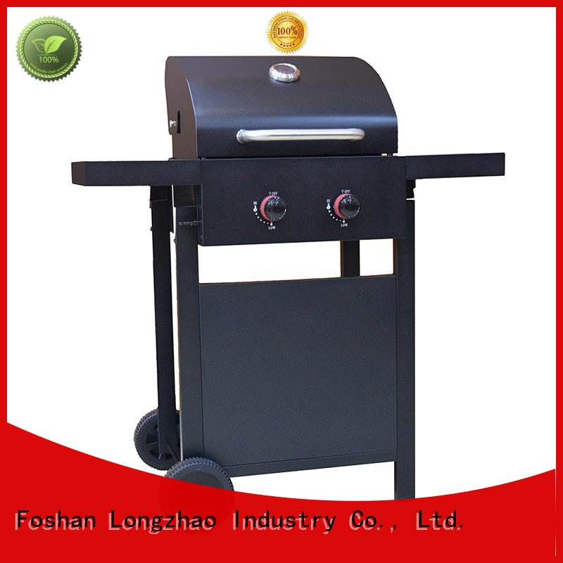 Easy Moving Cast Iron 2 Burners Butane Backyard BBQ Grill