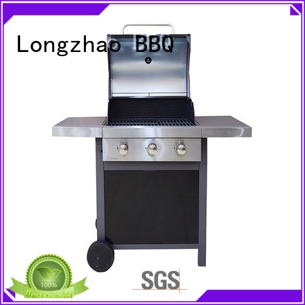 Longzhao BBQ large base gas charcoal grill black for garden grilling