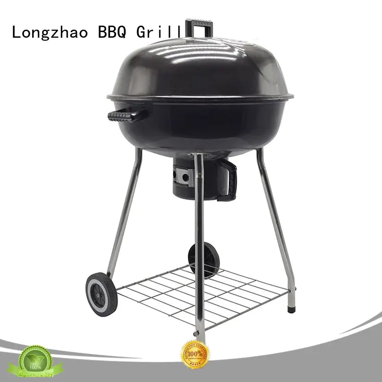 burning small charcoal grill trolley for barbecue